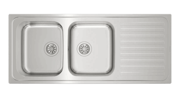 Teka Inset stainless steel sink with two bowls and one drainer|Classic 2B 1D